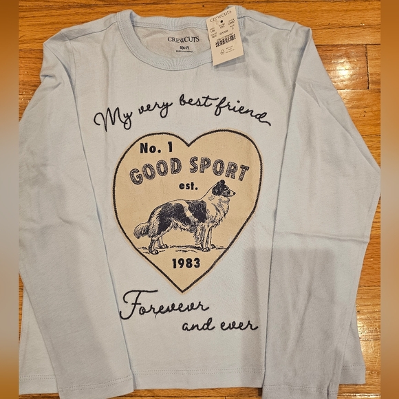 NWT Crewcuts Girl's Blue Dog Shirt - Picture 1 of 6